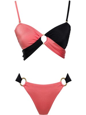 Sailor Moda Çift Renk Straplez Bikini Takım