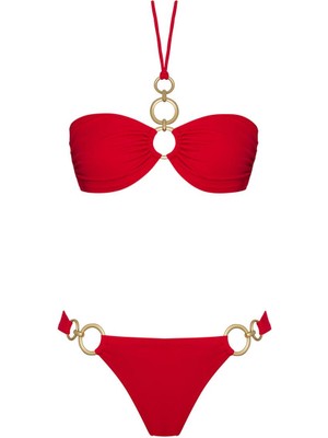 Sailor Moda Straplez Aksesuarlı Brezilyan Bikini Takım