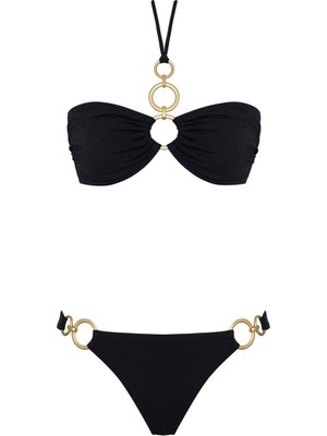 Sailor Moda Straplez Aksesuarlı Brezilyan Bikini Takım