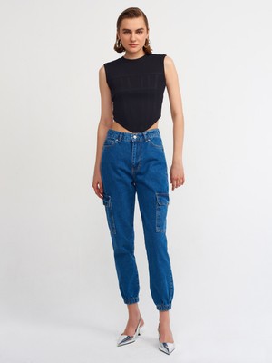 Dilvin 20625 Crop Top-Siyah