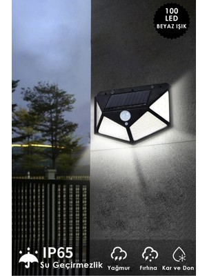 Technojet 2 Adet 100 Ledli Solar Beyaz Işık Güneş Enerjili Bahçe Lambası Hareket Sensörlü