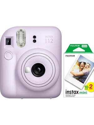 Instax Mini 12 Lila Fotoğraf Makinesi ve 20'li Mini Film