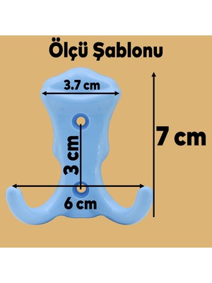 Badem10 Martı Duvar Vestiyer Portmanto Askısı Dolap Elbise Askılığı Mavi Renk Plastik Askı askılık