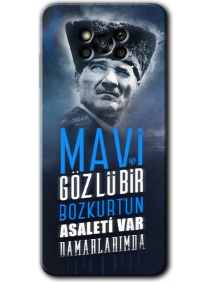 MRC İletişim Poco X3 Nfc Kılıf Hd Desen Baskılı Arka Kapak - Bozkurt Atatürk