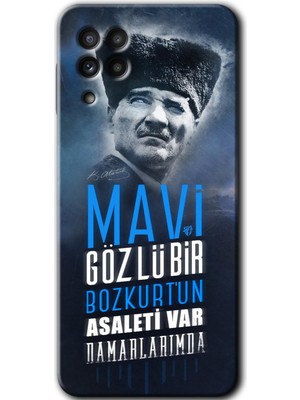 MRC İletişim Samsung Galaxy M22 Kılıf Hd Desen Baskılı Arka Kapak - Bozkurt Atatürk