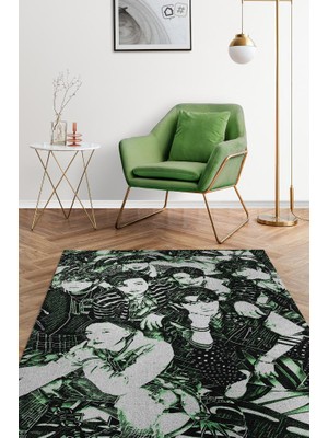 Homshtag Nct Pamuklu Dokuma Tabanlı Yıkanabilir Dekoratif Halı