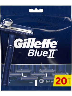 Gillette Blue2 Kullan At Tıraş Bıçağı 20'li Extra Büyük Paket Ergonomik Tasarım ile Hassas Tıraş