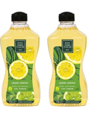 Eyüp Sabri Tuncer Doğal Zeytinyağlı Sıvı Sabun Çeşme Limonu Sıvı Sabun 1500 ml x 2