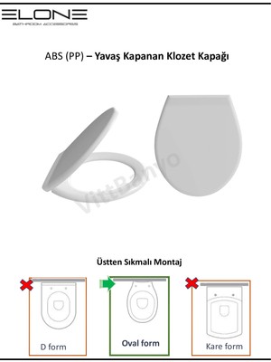 ELONE Oscar Thermoplast Yavaş Kapanan Klozet Kapağı