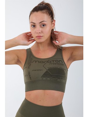 Maraton SlimFit Kadın Atlet Yaka  Haki- Bra