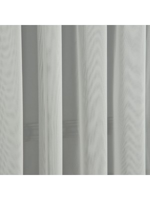 Decoperde Düz Monaliza (Zırh Zemin) Tül Perde Normal Pile (1'e 2,5 Pile) Dikim Kırık Beyaz