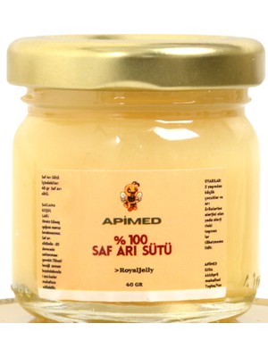 Apimed APİMED Saf Arı Sütü 40 gr – Strafor Kutuda, Buz Poşeti ile Soğuk Zincirli Gönderim + Tahta Kaşık