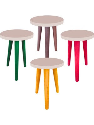 Liva Ahşap Saksı Taburesi 4 Adet