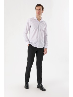 Morven  Erkek Beyaz Basic Slim Fit Gömlek