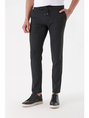 Morven  Erkek Antrasit Jogger Slim Fit Spor Pantolon