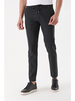 Morven  Erkek Antrasit Jogger Slim Fit Spor Pantolon