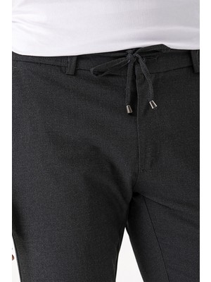 Morven  Erkek Antrasit Jogger Slim Fit Spor Pantolon