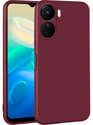 Dlrcase Vivo Y16 Kılıf Kamera Korumalı Premier Mat Silikon Mürdüm