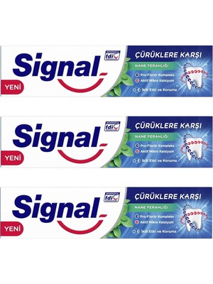 Signal Çürüklere Karşı Karşı  Diş Macunu Nane Ferahlığı 50 ml 3 Adet