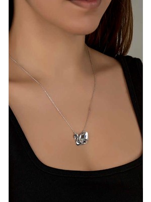 Gumush Swarovski Crystal Taşlı Kuğu Gümüş Kadın Kolye