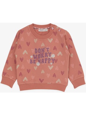 Breeze Kız Bebek Eşofman Takımı Kalp Desenli 6 Ay-2 Yaş, Somon