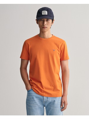 Gant Erkek Turuncu Regular Fit Bisiklet Yaka T-Shirt 234100.860
