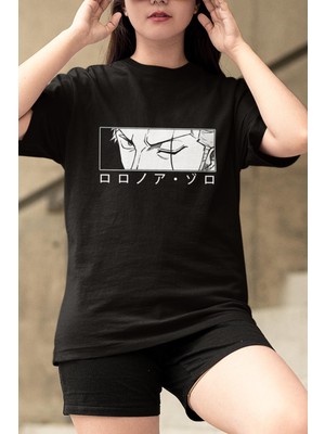 Populus Anime Roronoa Zoro Face White Tişört