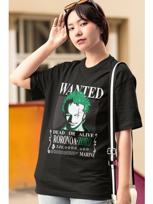 Populus Anime One Piece Zoro Wanted Tişört