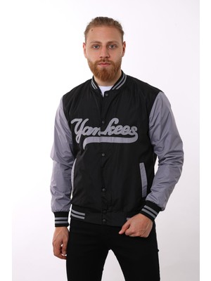 Famoda Siyah Yankees Baskılı Ceket F01000