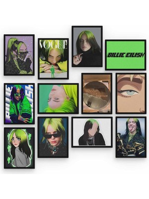 Zeron Tasarım Billie Eilish 12 Parça Ahşap Mdf Tablo ZLLTB417