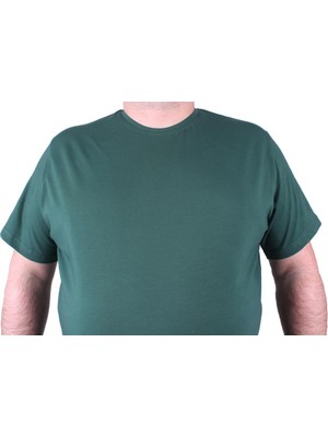 Moc Grande Mocgrande Erkek Büyük Beden Likralı Basic Sıfır Yaka Tişört 11160 Neftı