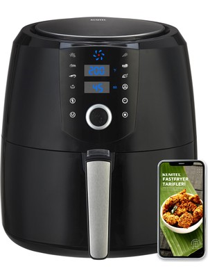 Kumtel Digital Fastfryer XXL 8.5 L Yağsız Fritöz - Tek Hazneli, Zamanlayıcı, Dokunmatik Kontrol, Enerji Tasarrufu Sağlayan ve Kolay Temizlenen