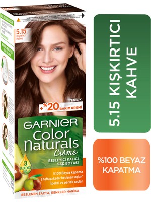 Garnier Color Naturals Krem Saç Boyası 5.15 Kışkırtıcı Kahve %100 Beyaz Kapatma Özelliği