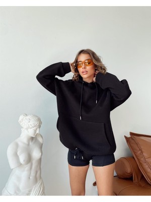 Mococo Kadın Siyah Basic Sweatshirt MW2242