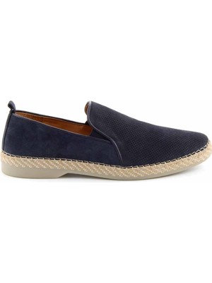 Bambi Lacivert Süet Leather Erkek Espadril E01304048102