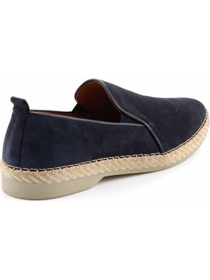 Bambi Lacivert Süet Leather Erkek Espadril E01304048102