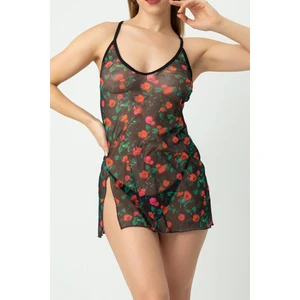 Phevos Desenli Askılı Gecelik