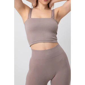 Seamless Fitilli Kare Yaka Kalın Askılı Spor Sütyen