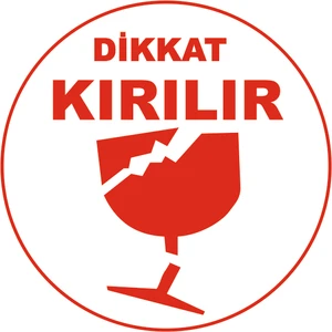 Butik Sosyetik Dikkat Kırılır Yuvarlak Yapışkanlı Etiket