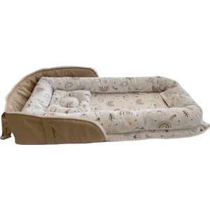 Jaju Baby Nest Kahve Duck Dağ Desenli Çantalı Babynest Bebek Çantası Taşınabilir Anne Yanı Yatağı