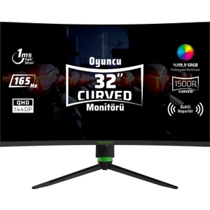 Aryond A32 V1.2 31.5" 165HZ QHD Curved Hoparlörlü Oyuncu Monitörü