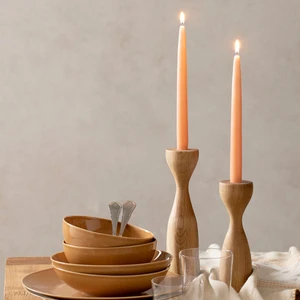 Boho Turuncu 2'li Şamdan Mumu Turuncu