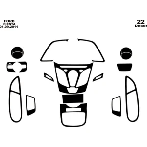meriç cockpit design Meriç® Ford Fiesta Ön Torpido Kaplama Maun 22 Parça 2010-2016