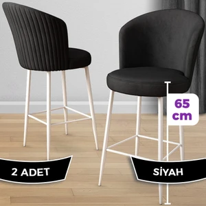 Concept Alte Serisi Mutfak  Bar Sandalyesi  Babyface Kumaş Beyaz Metal Ayak 2  Adet Sandalye