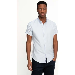 Slim Fit Kısa Kol Düğmeli Yaka Poplin Oxford Erkek Gömlek10