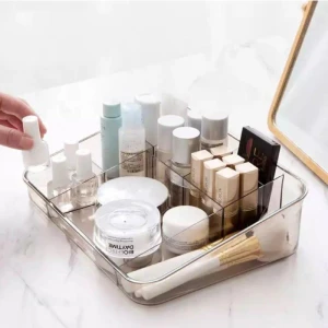 Makyaj Düzenleyici 8 Bölmeli Organizer Turuncu Kahve Renkli Ev ve Ofis Kullanımı İçin