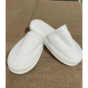 Private Label Çift Kat Polyester Havlu Süslenebilir Lohusa Terliği Kalın Sünger Taban Otel Banyo Terlik