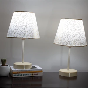 Vivido Abajur Sarmaşık Krem Ayaklı Modern Abajur 2'li Set