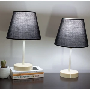 Vivido Abajur Siyah Krem Ayaklı Modern Abajur 2'li Set