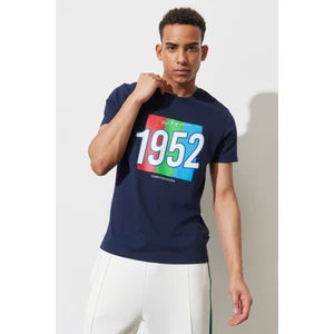 Altınyıldız Classics Erkek Indigo Slim Fit Dar Kesim Bisiklet Yaka %100 Pamuk Baskılı Tişört